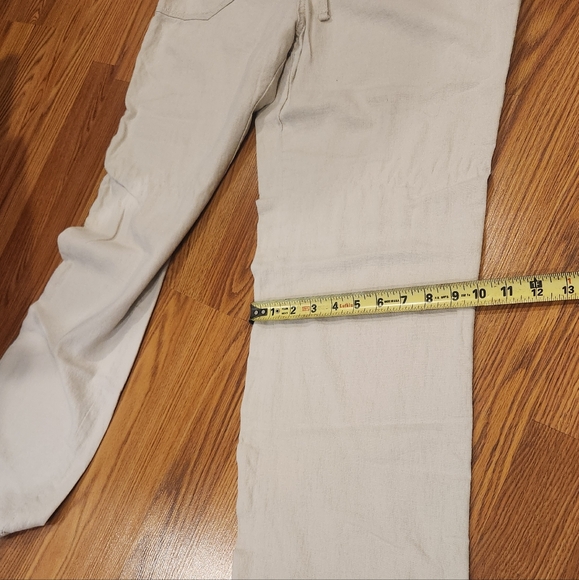 C est 1946 Women’s Linen Blend High Rise Straight Wide Leg Pants Lounge Size L - Picture 14 of 16